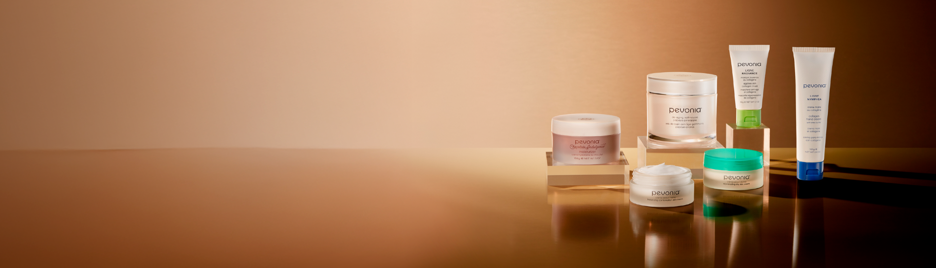 Image displaying 6 paraben-free skincare and beauty products from Pevonia